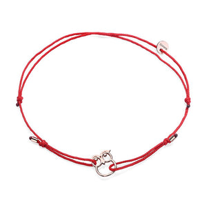 Owl Red Ribbon Bracelet
