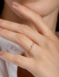 Soft White Solitaire Ring
