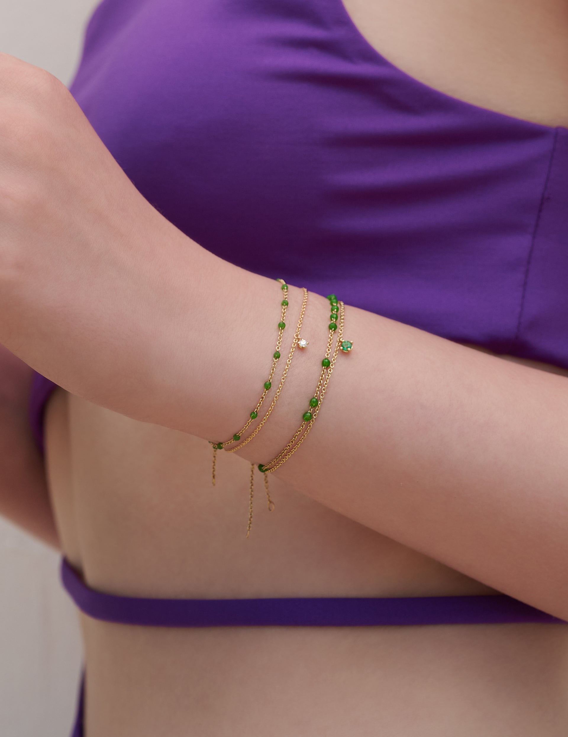 Emerald Solitaire Bracelet