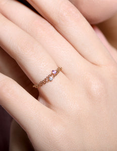 Soft Pink Solitaire Ring