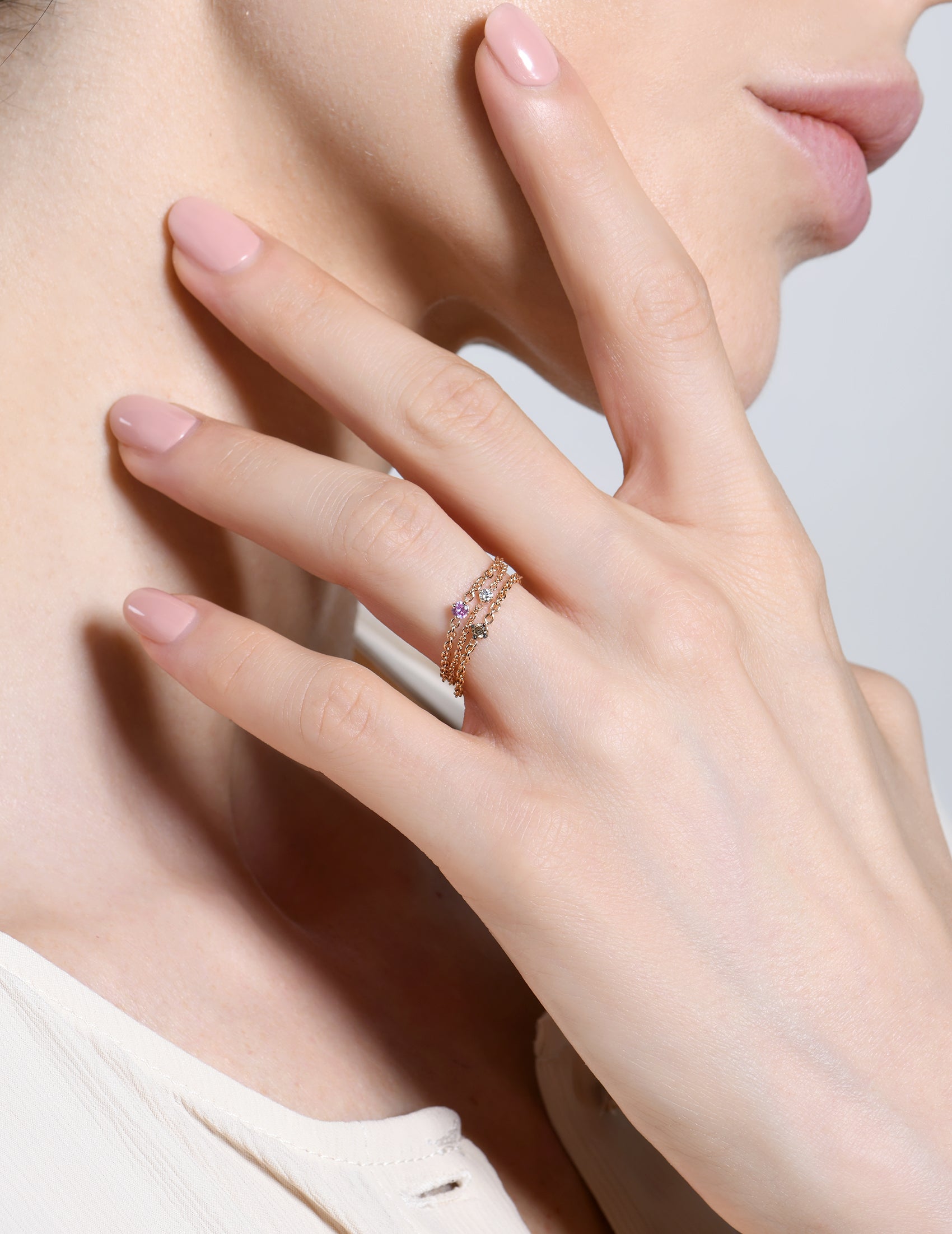Soft Pink Solitaire Ring