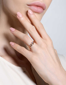 M Brown Solitaire Ring