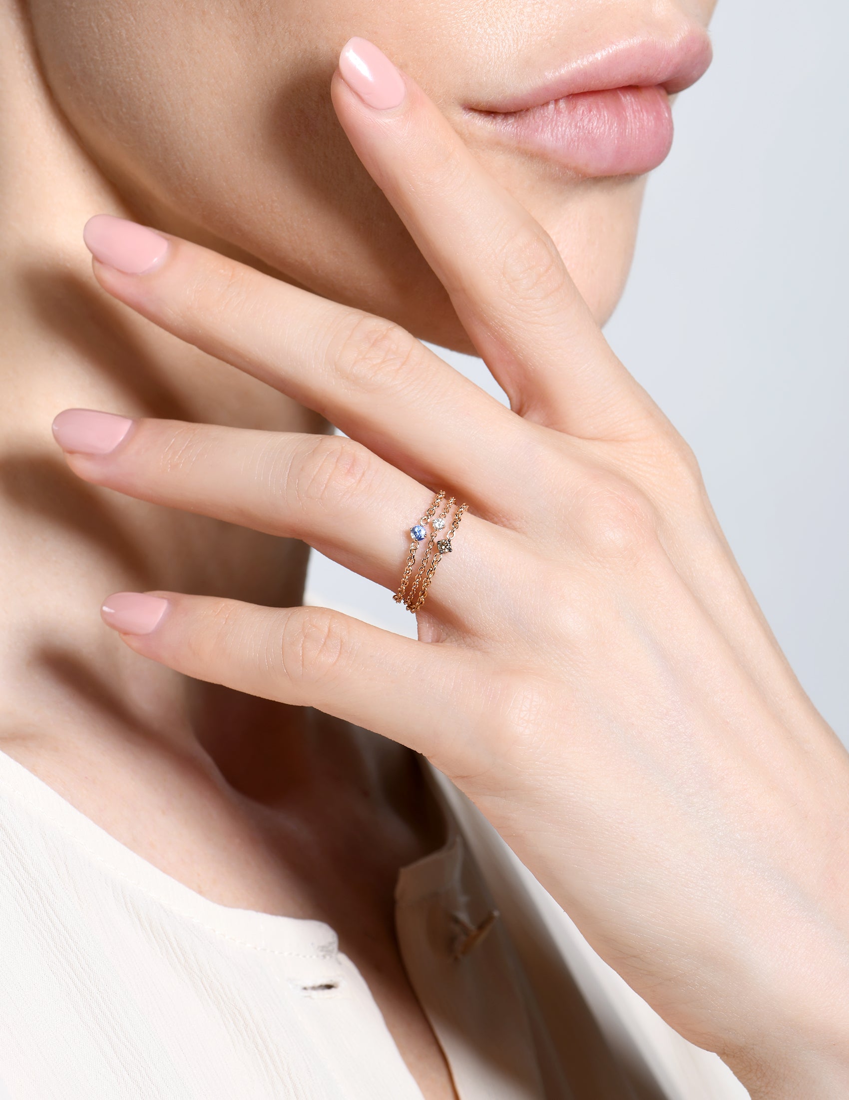 Soft Blu Solitaire Ring