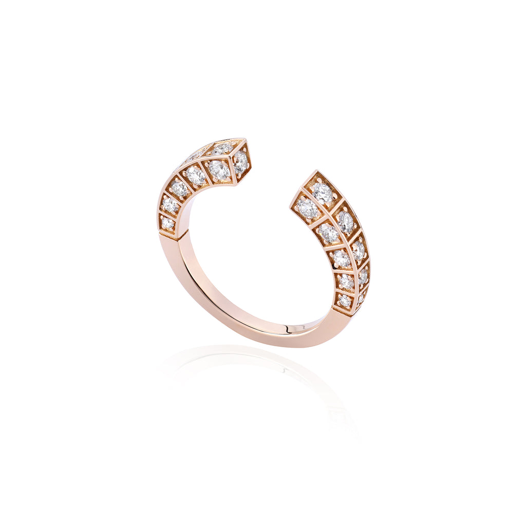 Linea Bold Full Diamonds Pink Ring