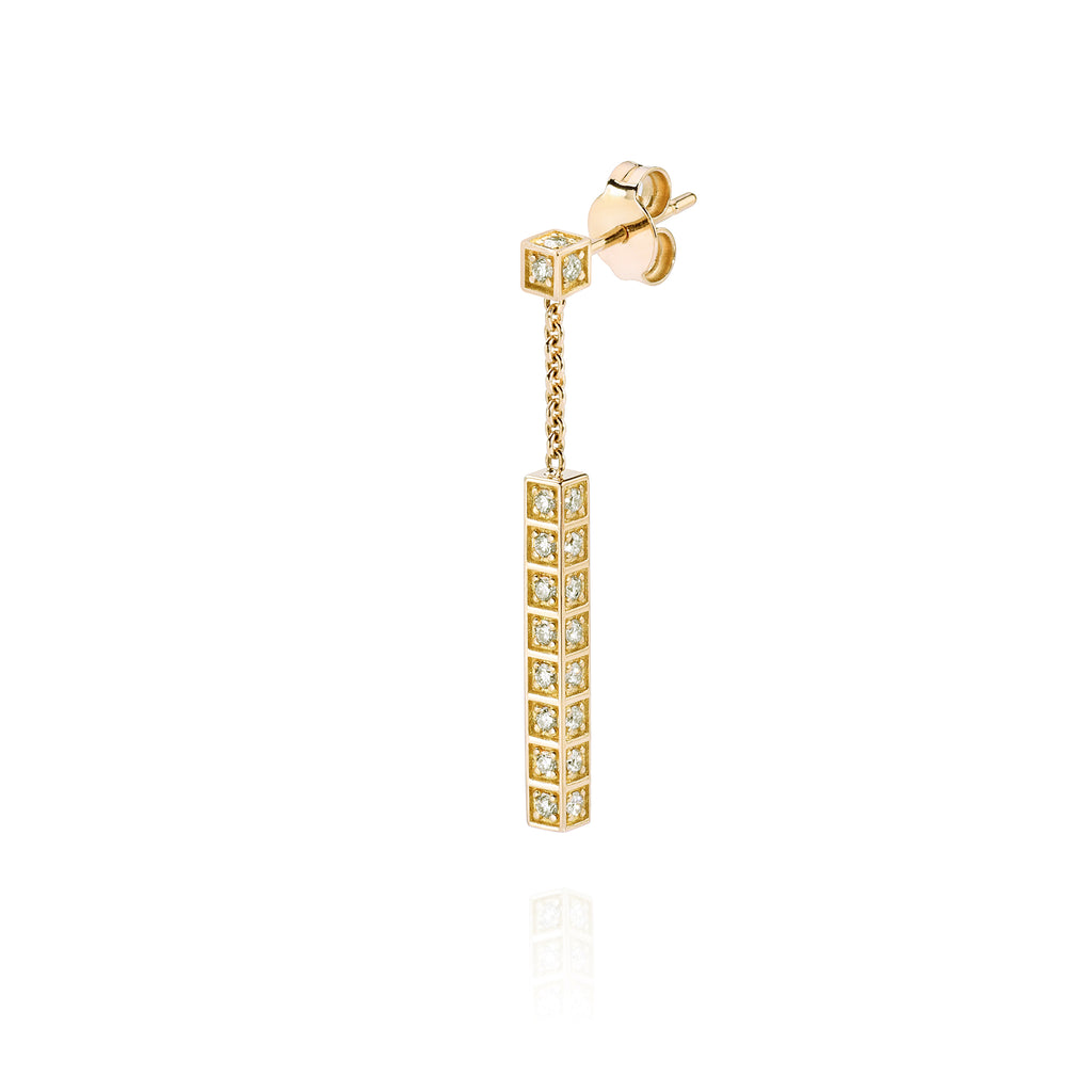 Linea Full Diamonds Yellow Earring