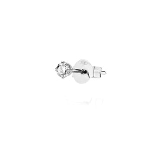 White Solitaire Pin L White Earring