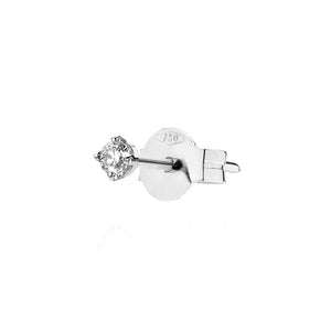 White Solitaire Pin M White Earring