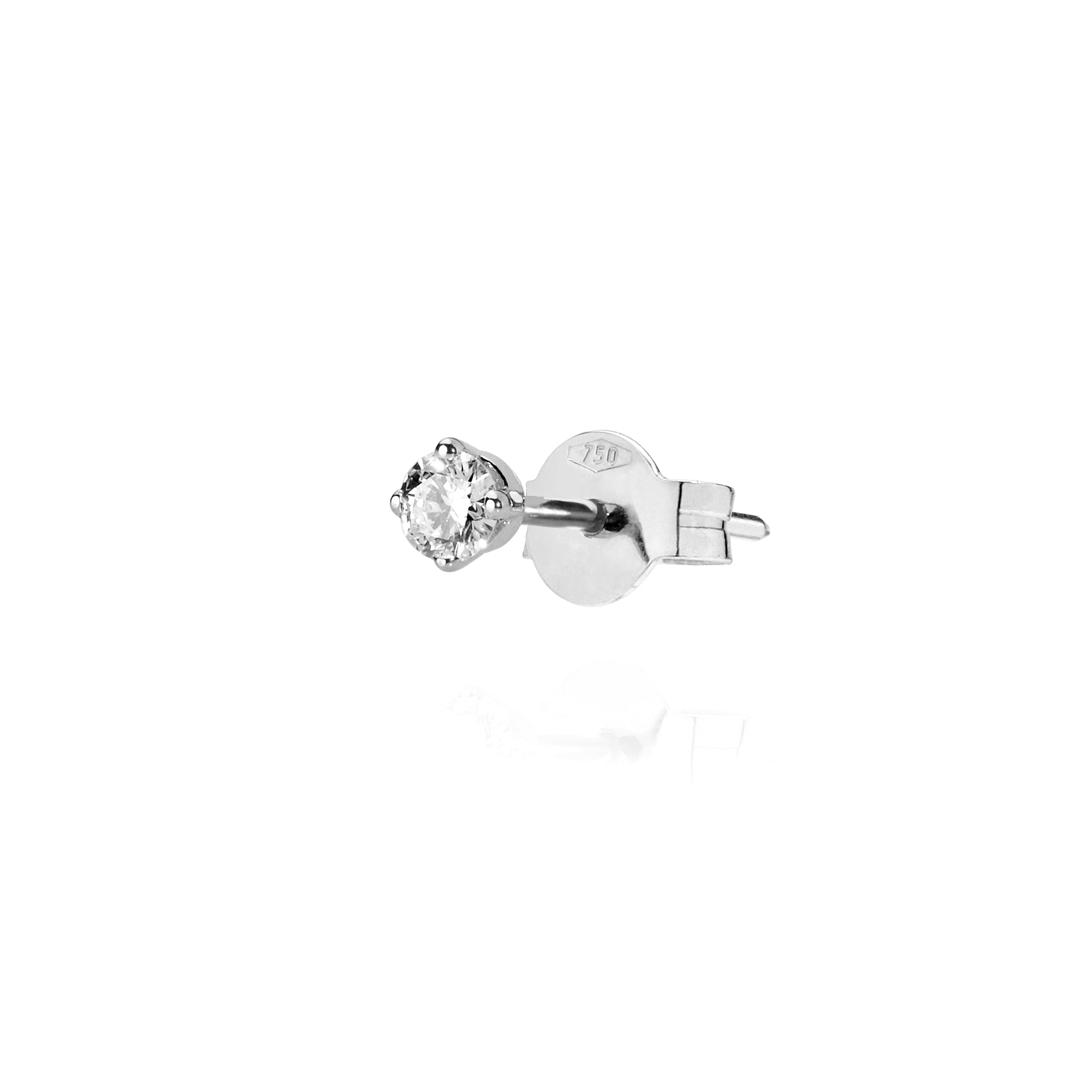 Orecchino XL White Solitaire Pin