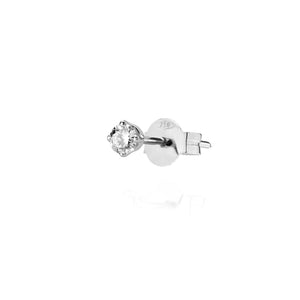 Orecchino XL White Solitaire Pin