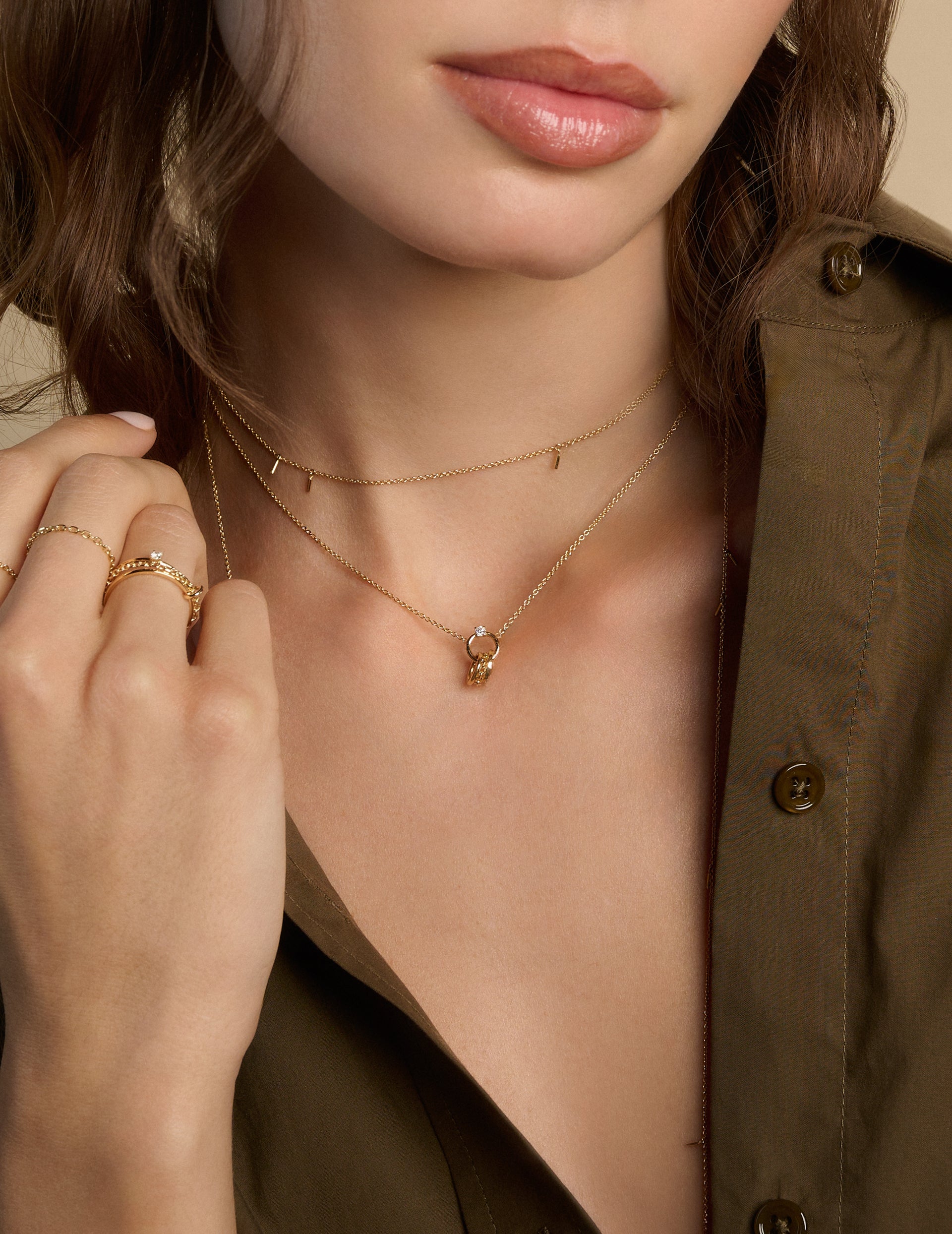 Collana Circle Solitaire Y