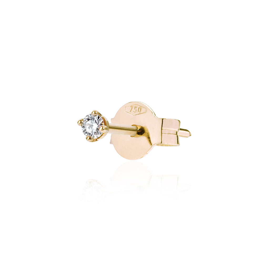 S White Solitaire Pin Yellow Earring
