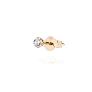 XL White Solitaire Pin Yellow Earring