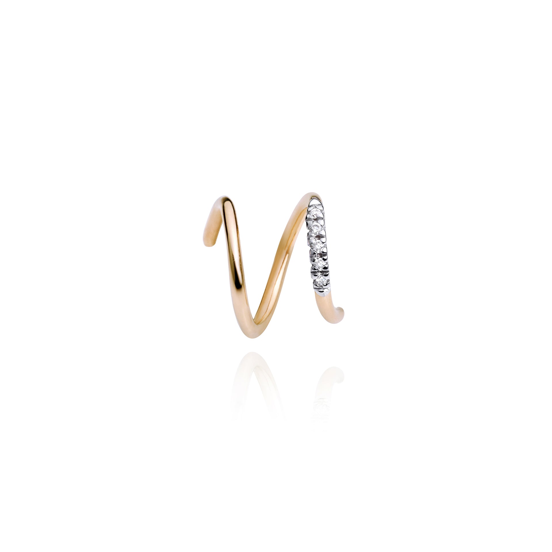 Right Special Diamonds Line Yellow Earring
