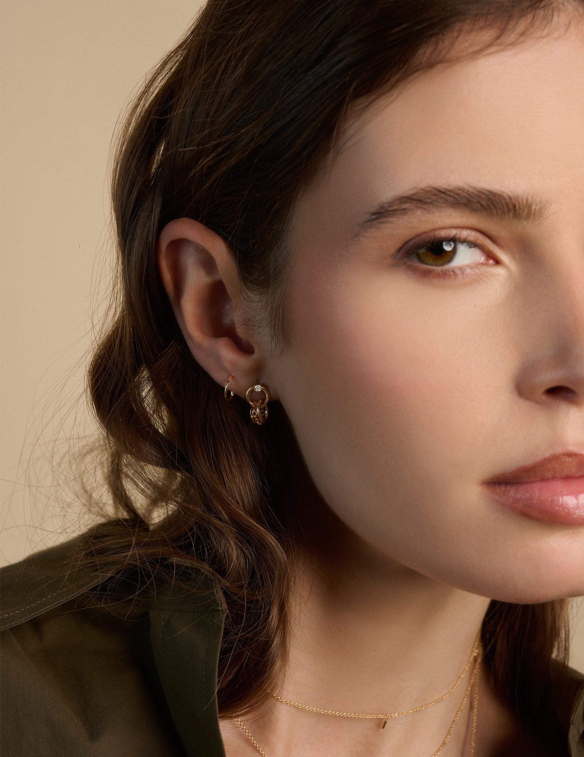 Orecchino Circle Solitaire Y Destro