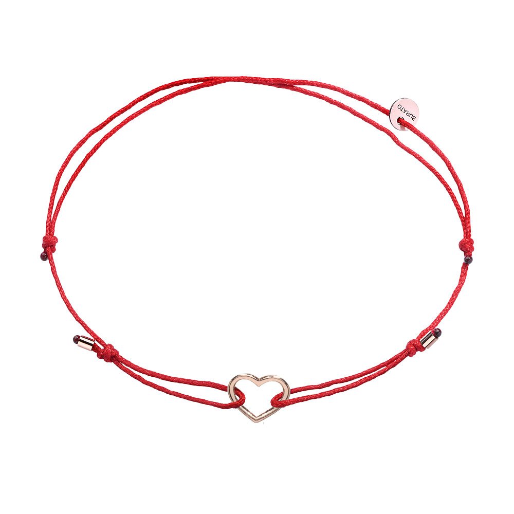 Heart Red Ribbon Bracelet