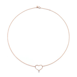 M Heart Diamond Necklace