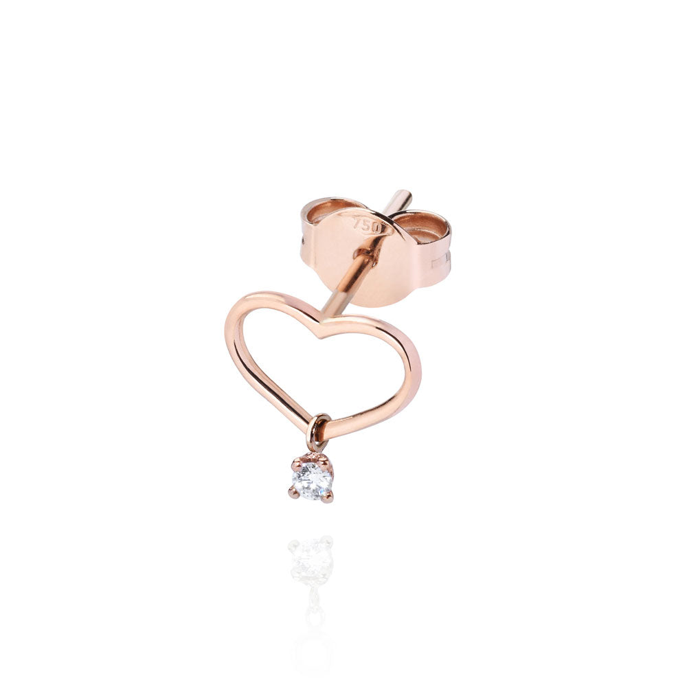 Orecchini Hot Diamonds Amore – Cuori Intrecciati In Argento E Oro Rosa Con Zirconi E Diamante