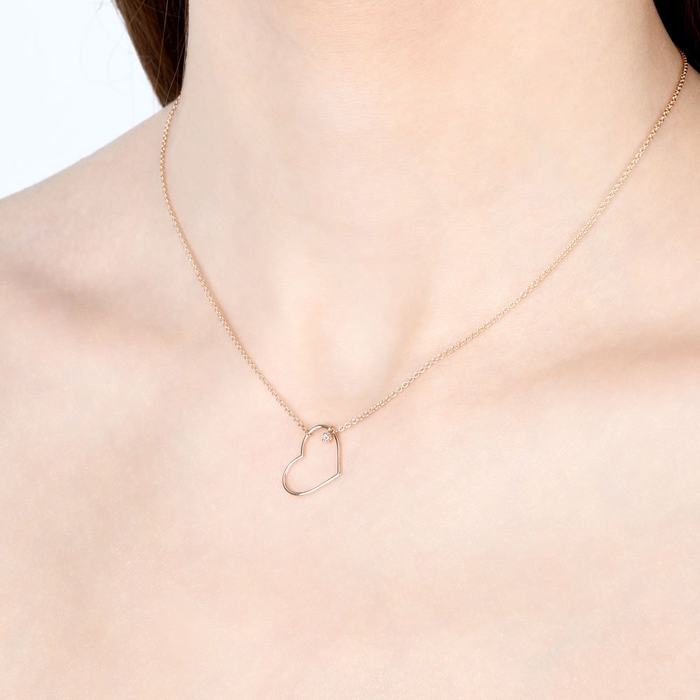 M Heart Diamond Necklace