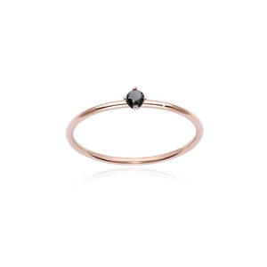 M Black Solitaire Ring