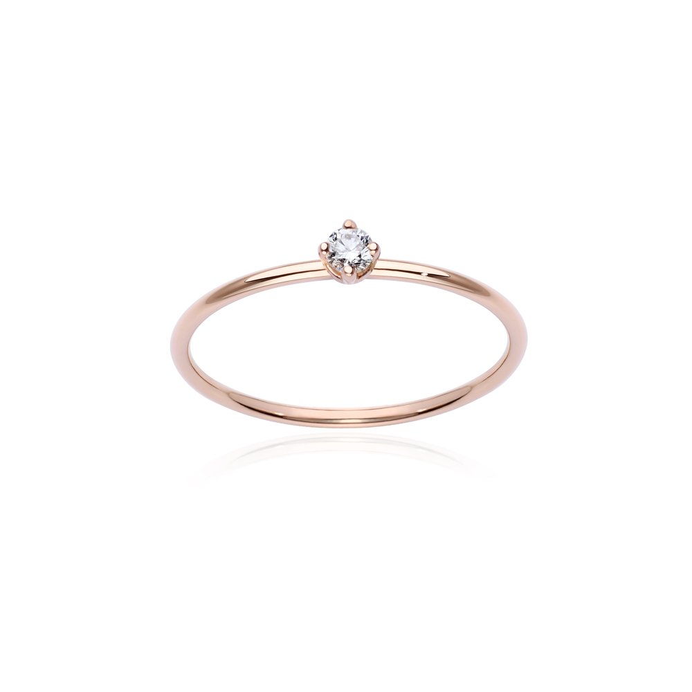 L White Solitaire Ring