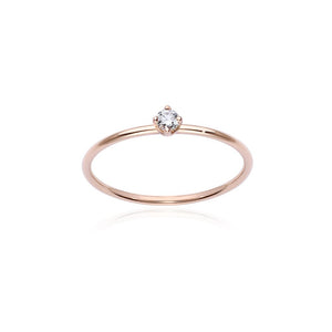 L White Solitaire Ring
