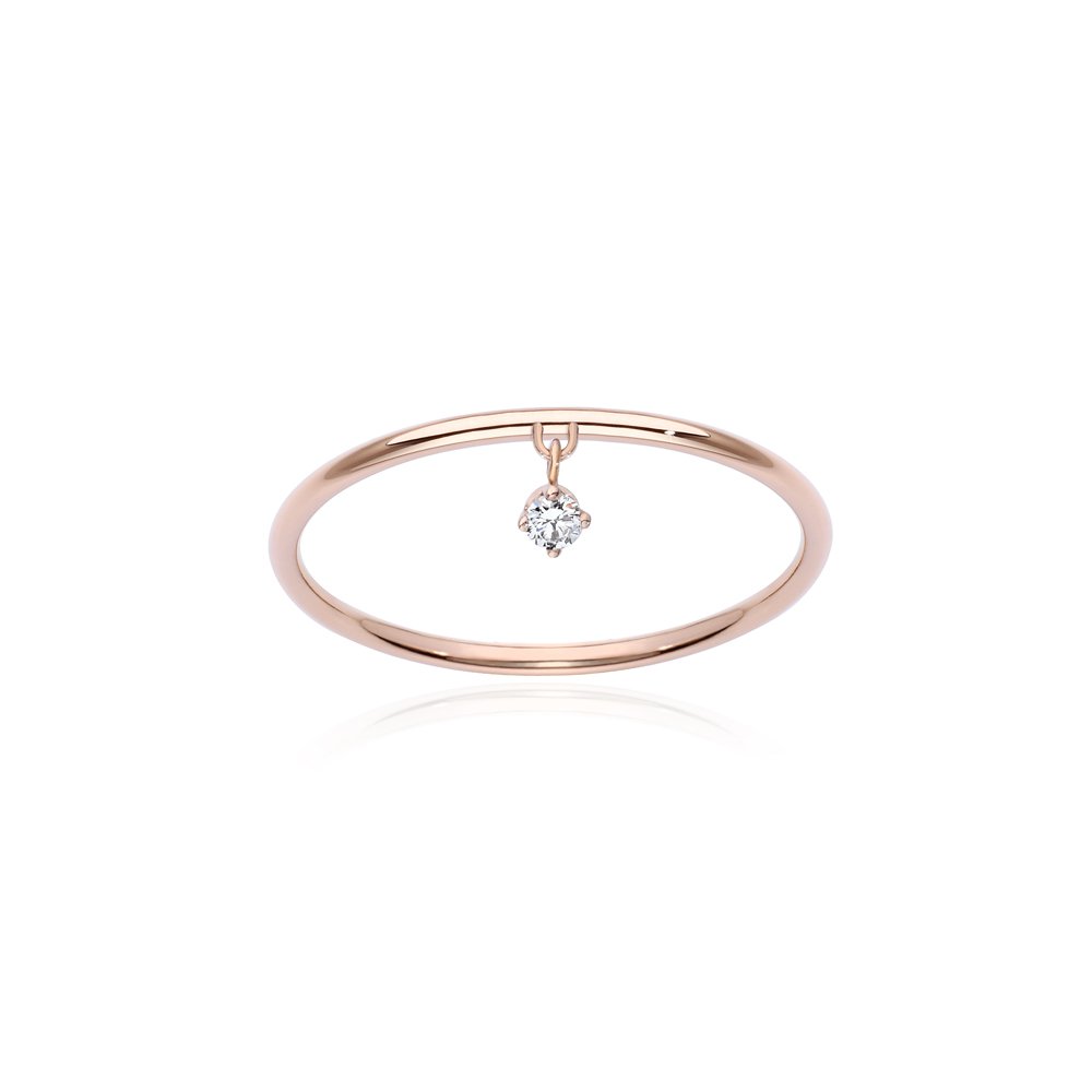 S Charm Solitaire Ring