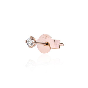 M White Solitaire Pin Earring