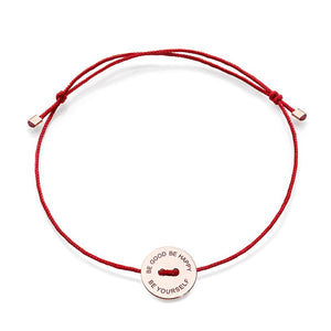 Be Good Be Happy Be Yourself Red Ribbon Bracelet