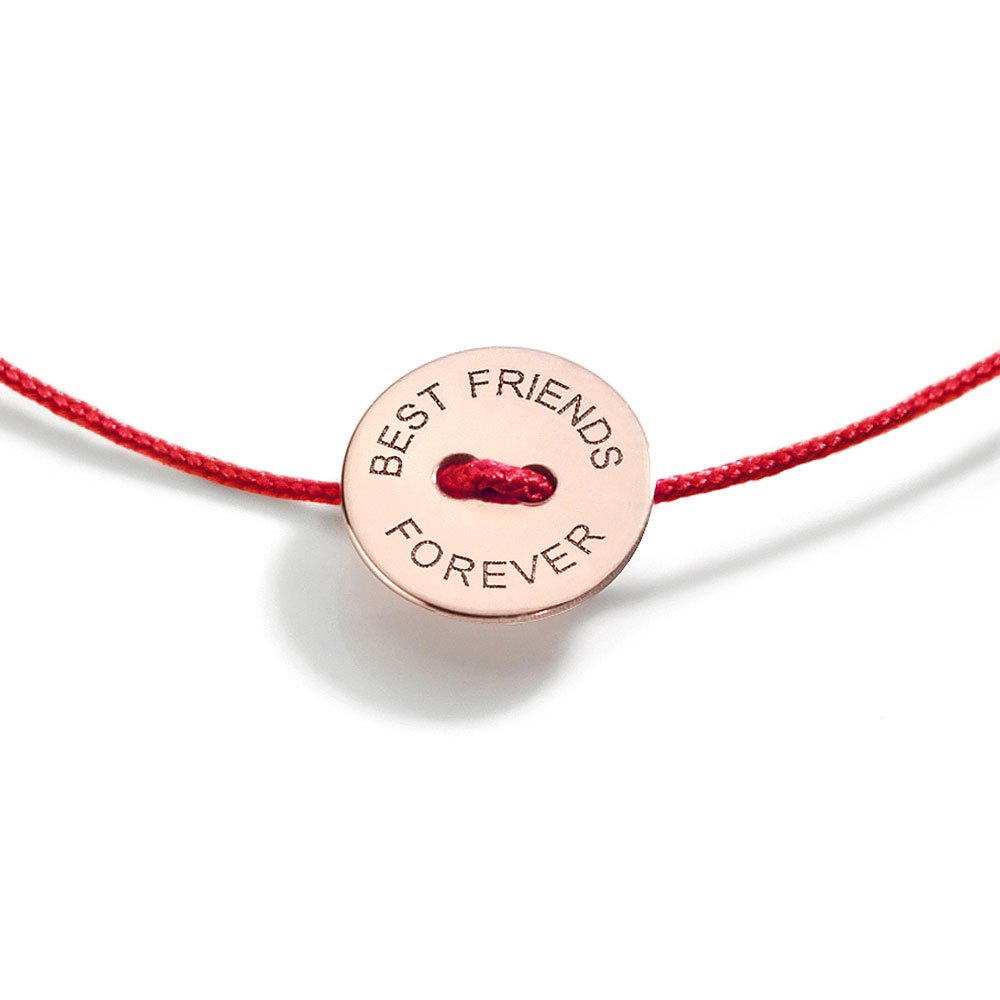 Best Friends Forever Red Ribbon Bracelet