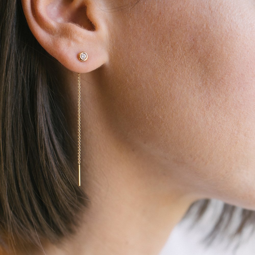 Long Solitaire Earring