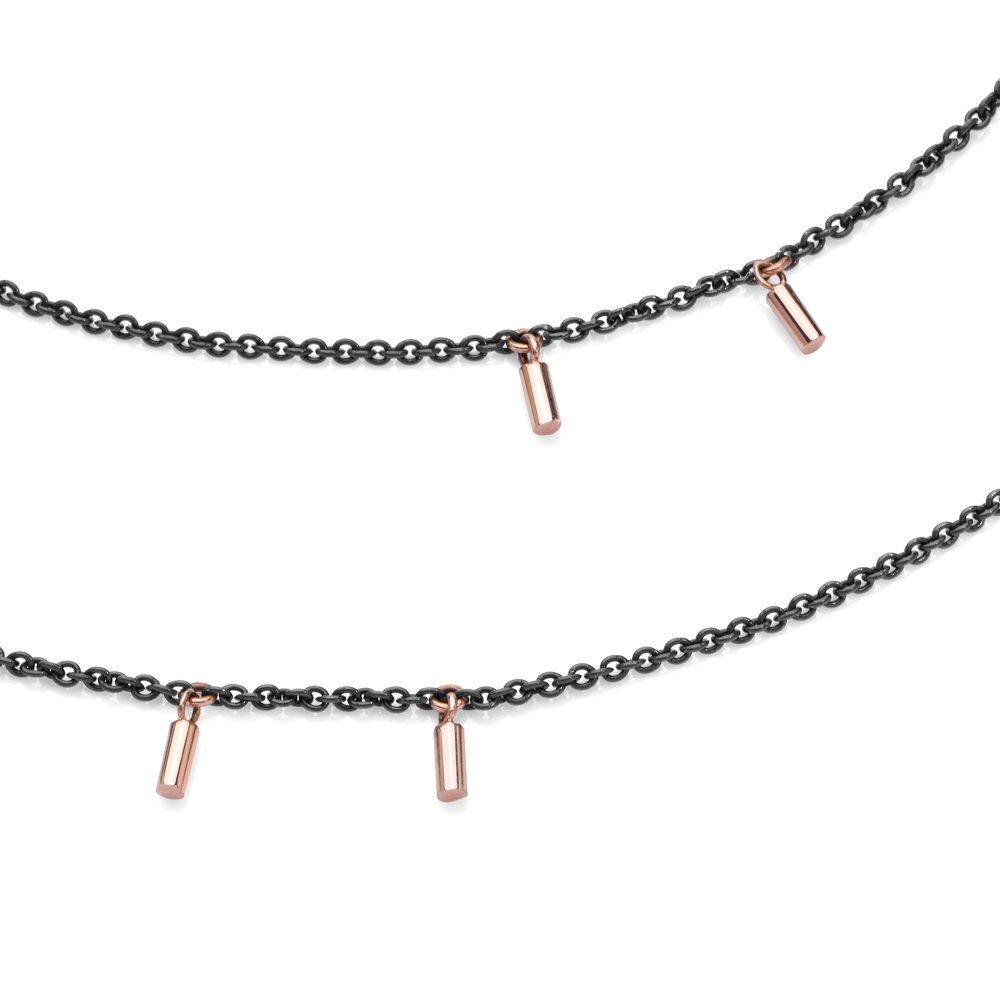 Black Cylinders Sautoir Necklace