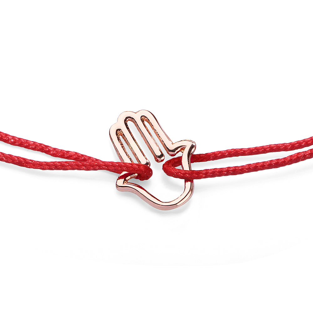 Hand of Fatima Red Ribbon Bracelet