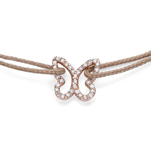 Diamonds Butterfly Ribbon Bracelet