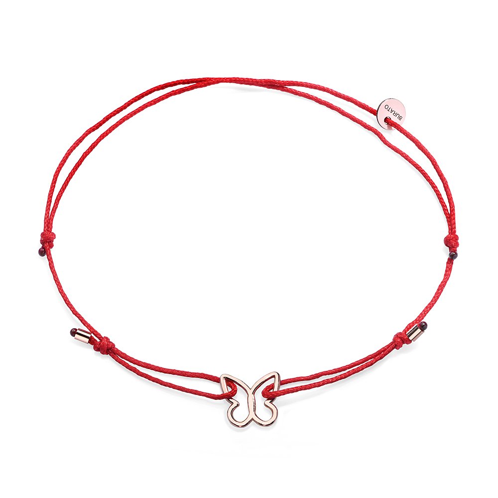 Butterfly Red Ribbon Bracelet