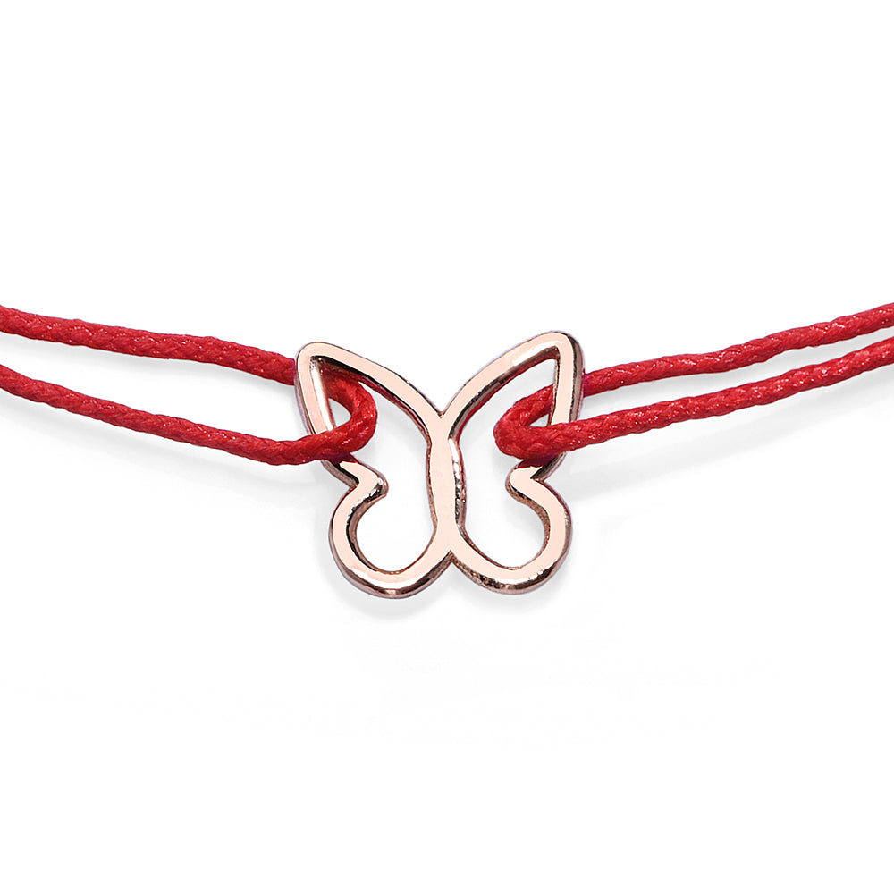 Butterfly Red Ribbon Bracelet