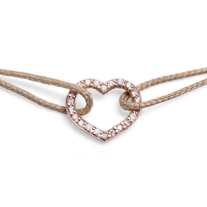 Diamonds Heart Ribbon Bracelet