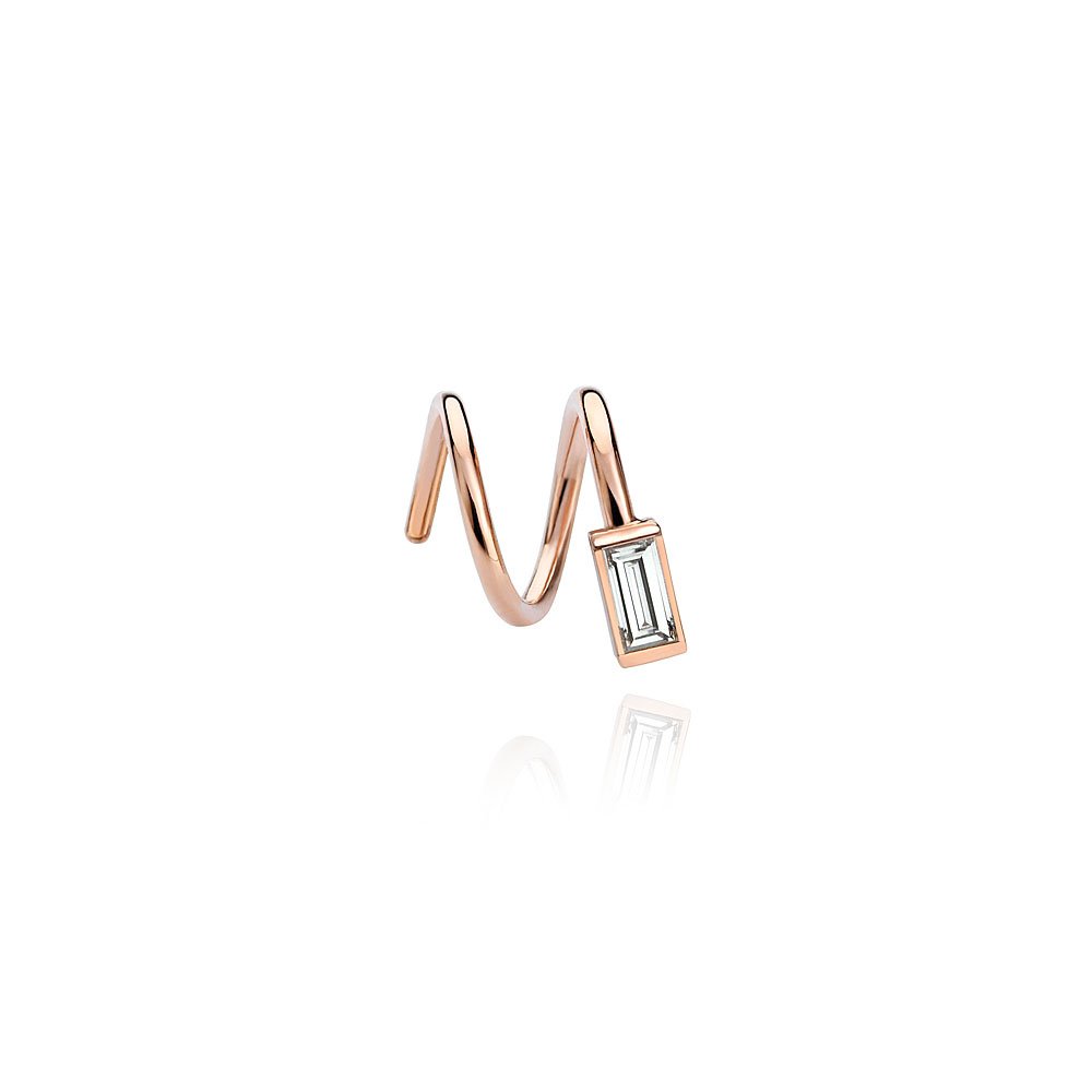 Right Special Baguette Solitaire Earring