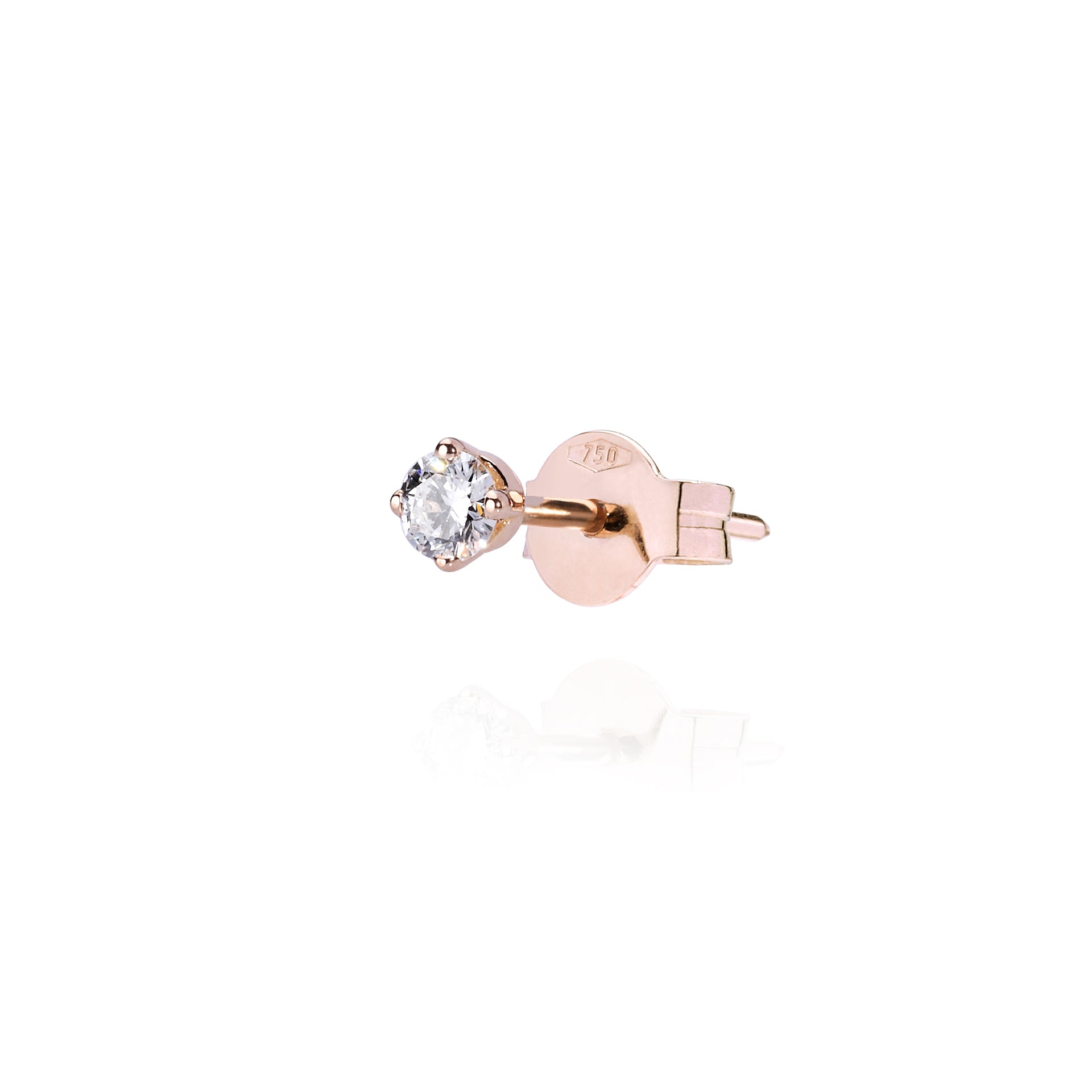 Orecchino XL White Solitaire Pin