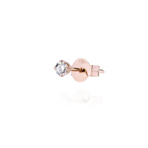 L White Solitaire Pin Earring
