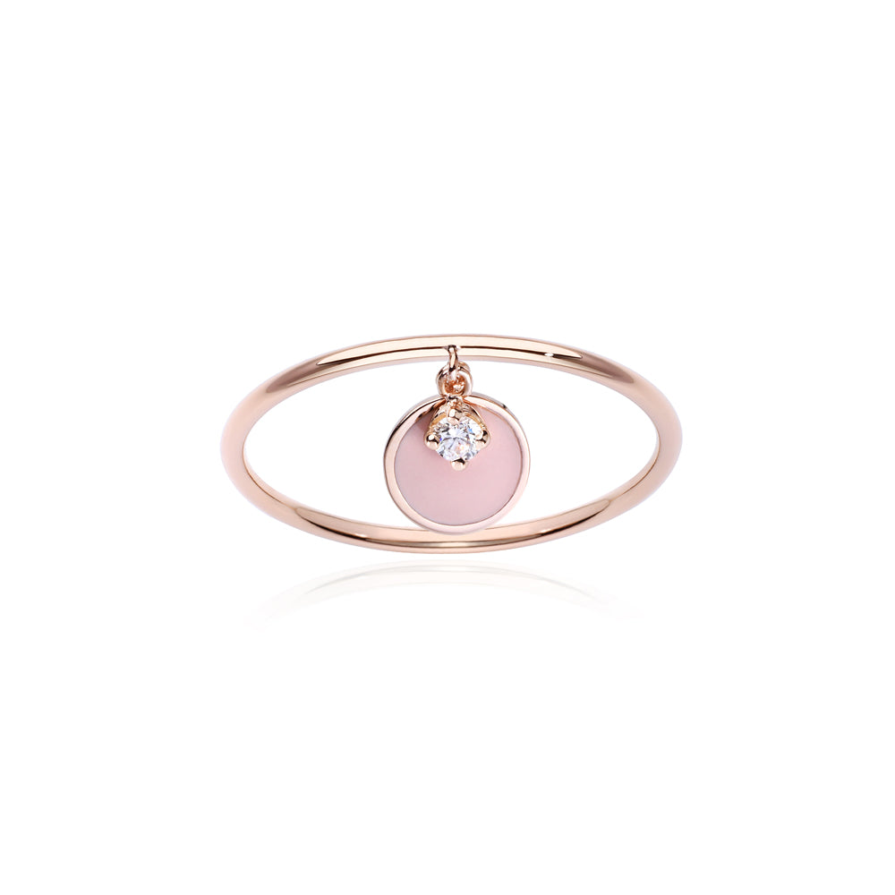 Rose Paillette Charm Ring