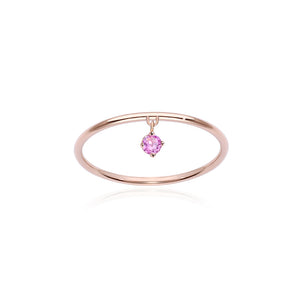 Pink Charm Solitaire Ring