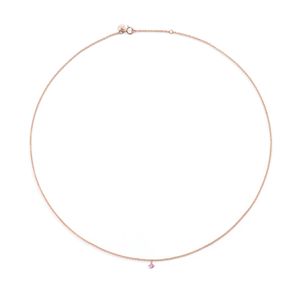 Pink Solitaire Necklace