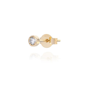 NKlaus Orecchino Creolo In Oro Giallo 585 (14K) – Diametro 15mm, Tubo 2,5mm – Singolo, Elegante