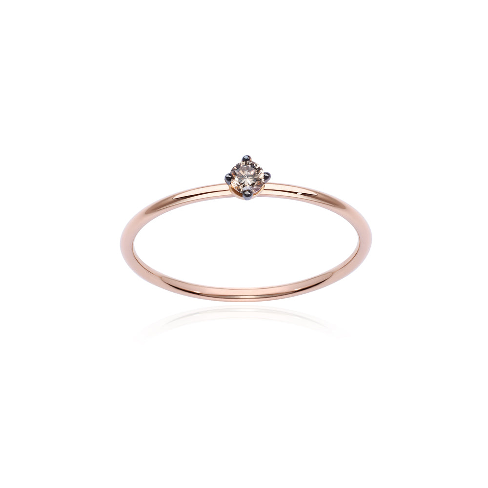 M Brown Solitaire Ring