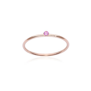 S Pink Solitaire Ring