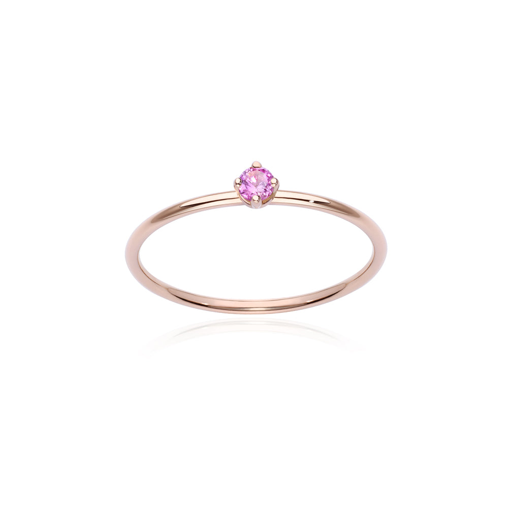M Pink Solitaire Ring